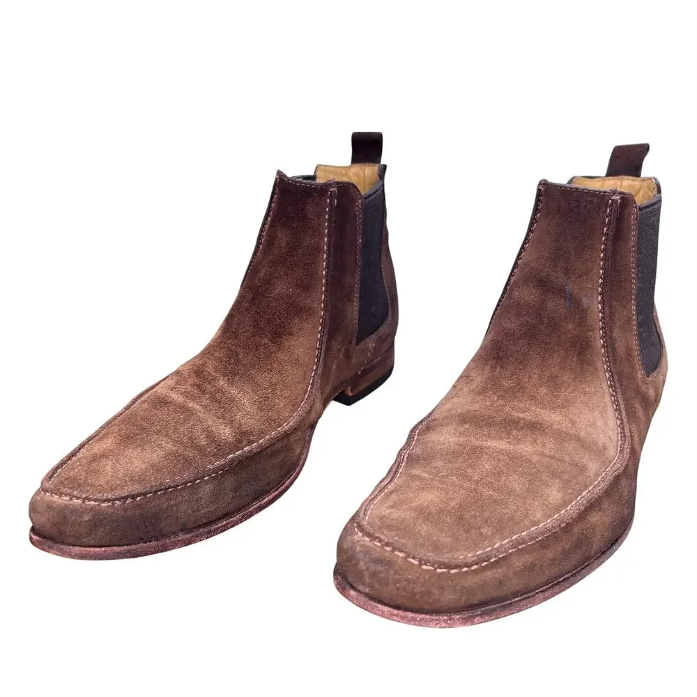 Coach Davis Men’s Brown Suede Italian Chelsea Boots  Size 10 D
